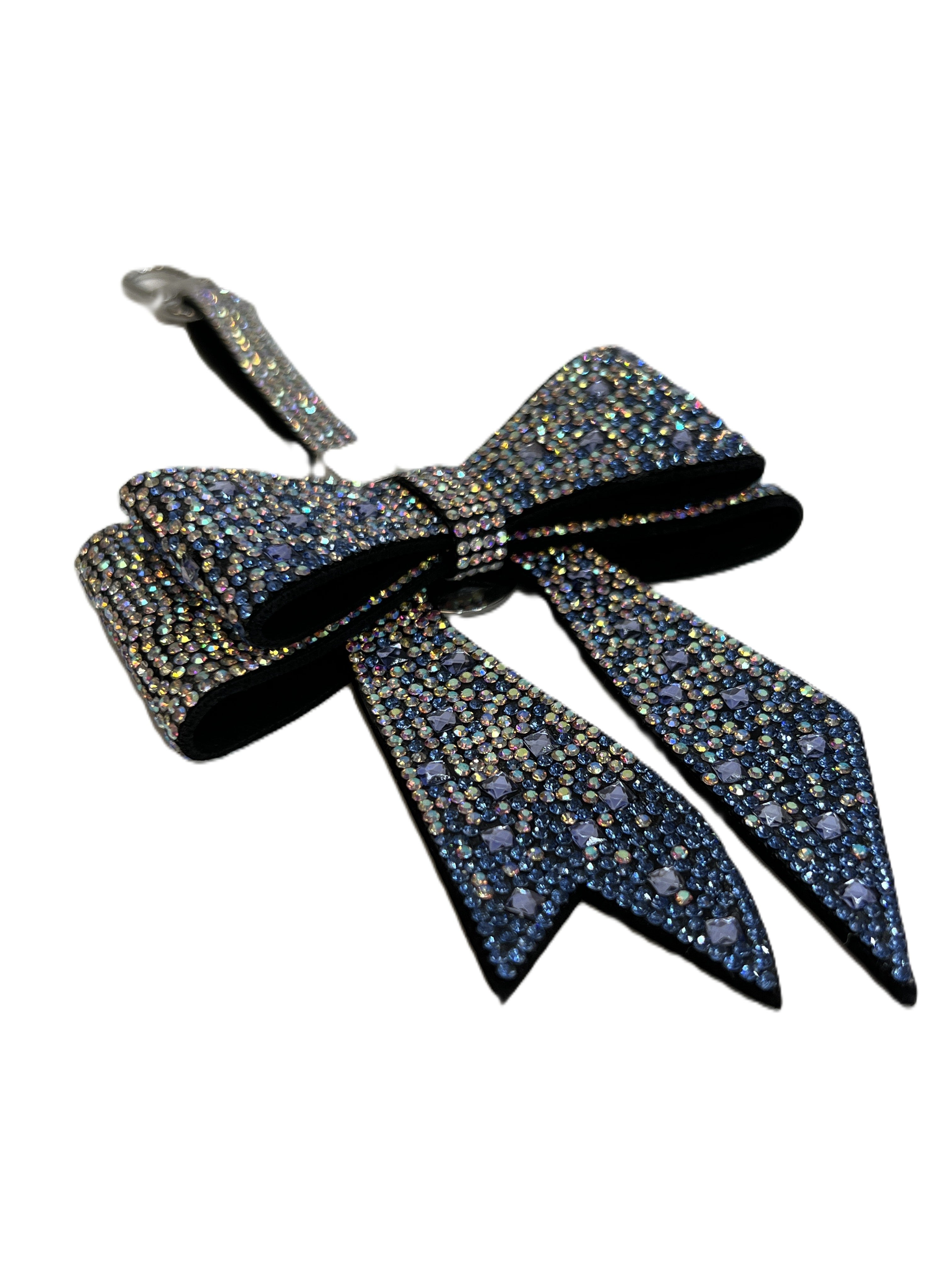 BLUE FROST BOW PURSE CHARM AZURE