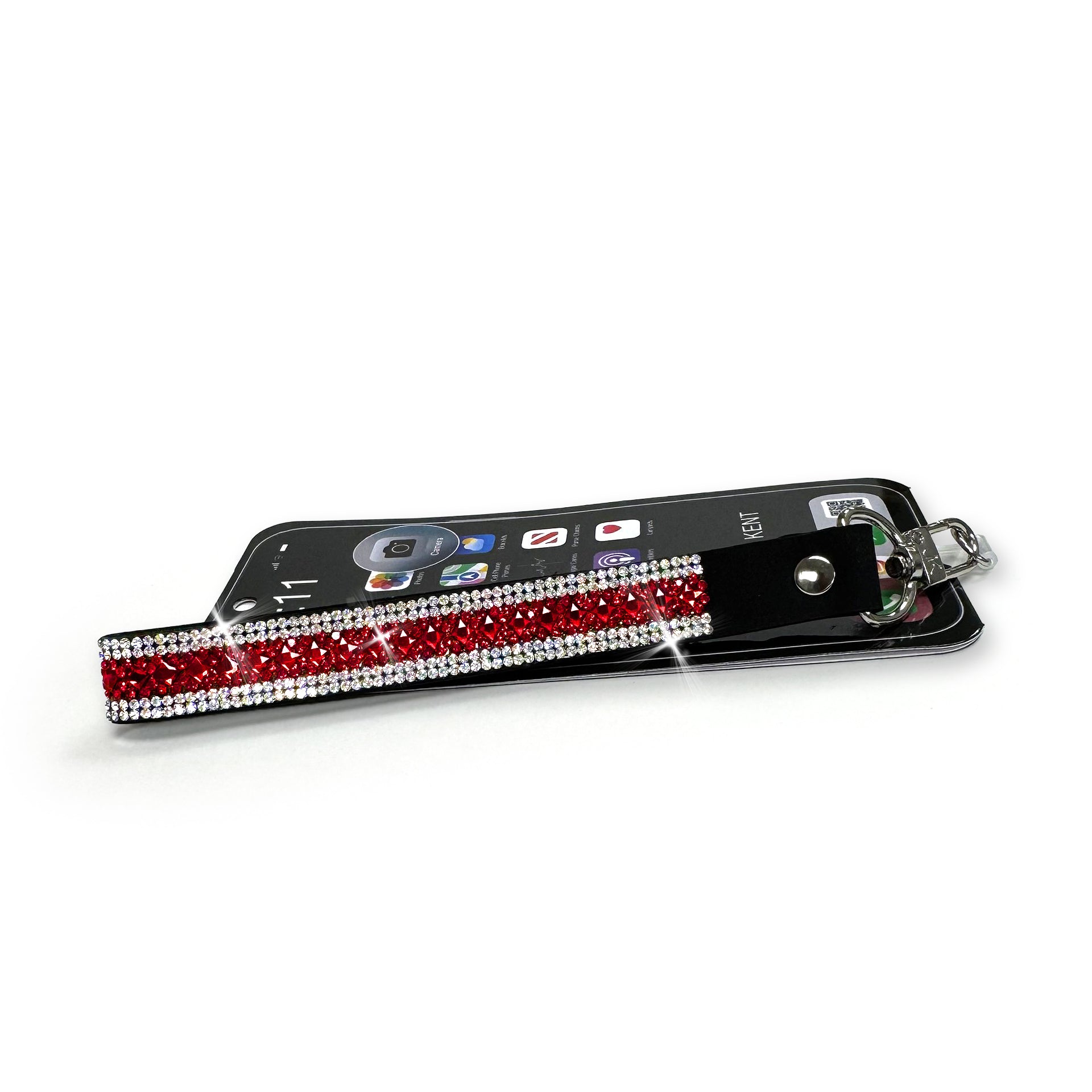 PHONE WRIST LANYARD RED SILVER