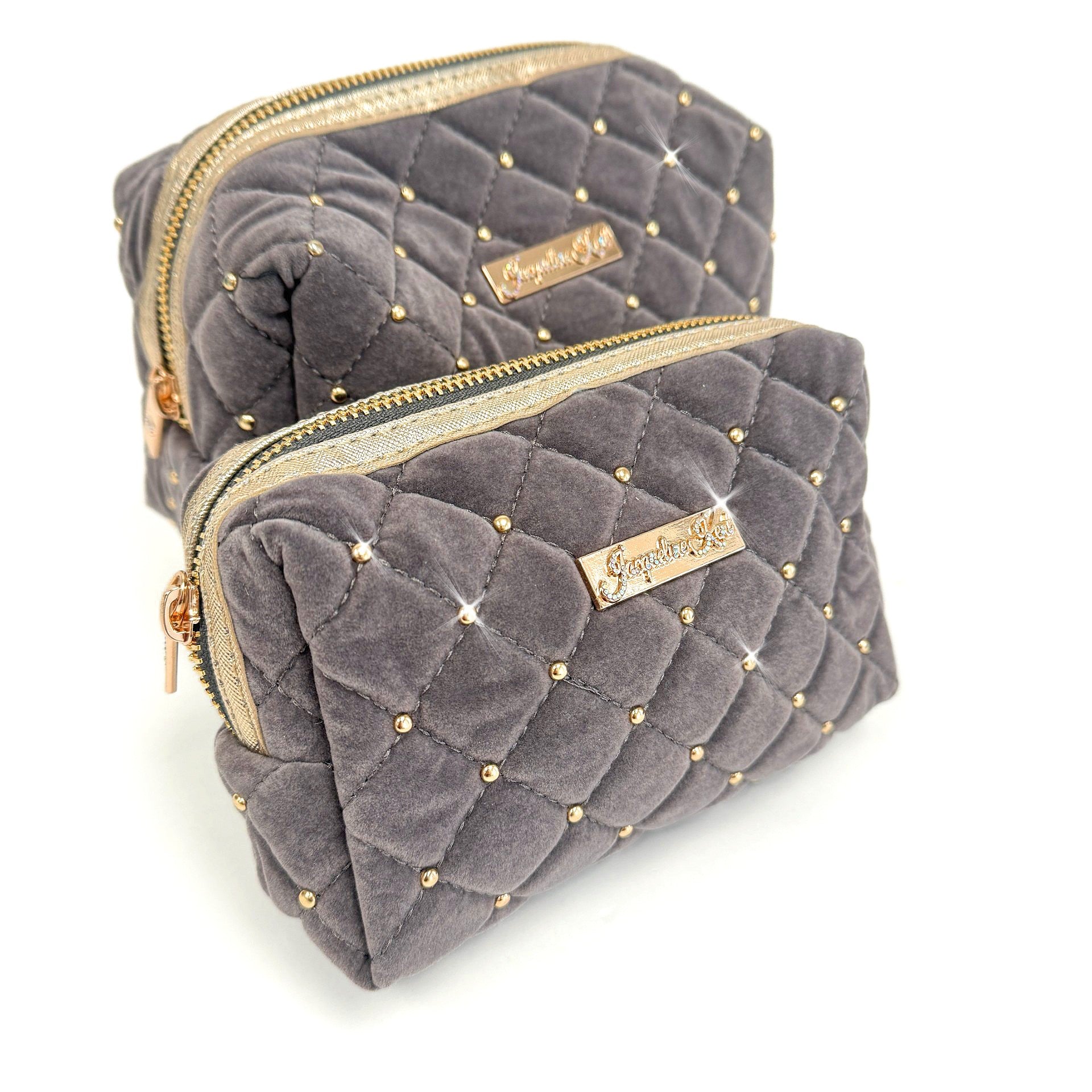 Jacqueline Kent Duo Make Up Pouch Set Gray