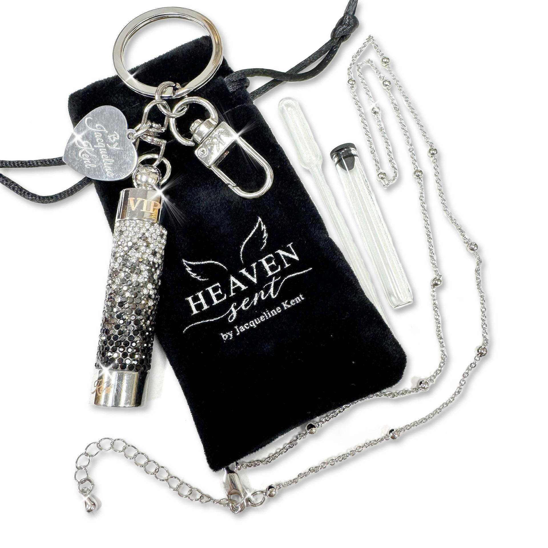 Jacqueline Kent Jeweled Perfume Bottle Black Ombré