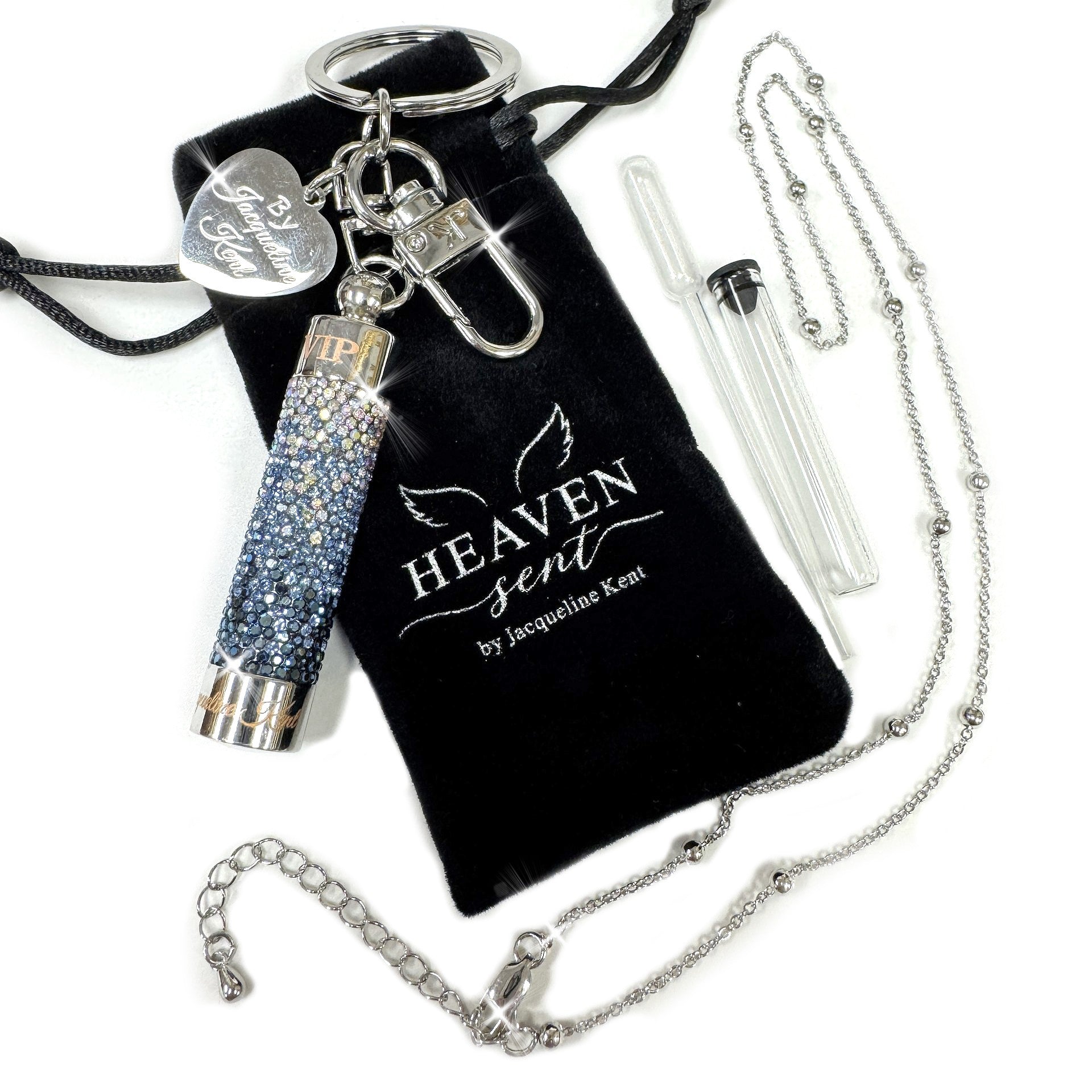 JEWELED PERFUME BOTTLE BLUE OMBRE