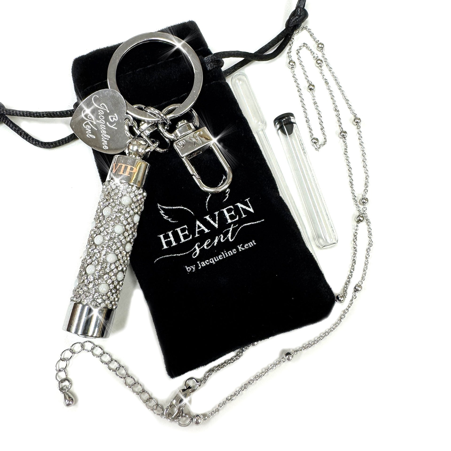 JEWELED PERFUME BOTTLE  PEARL