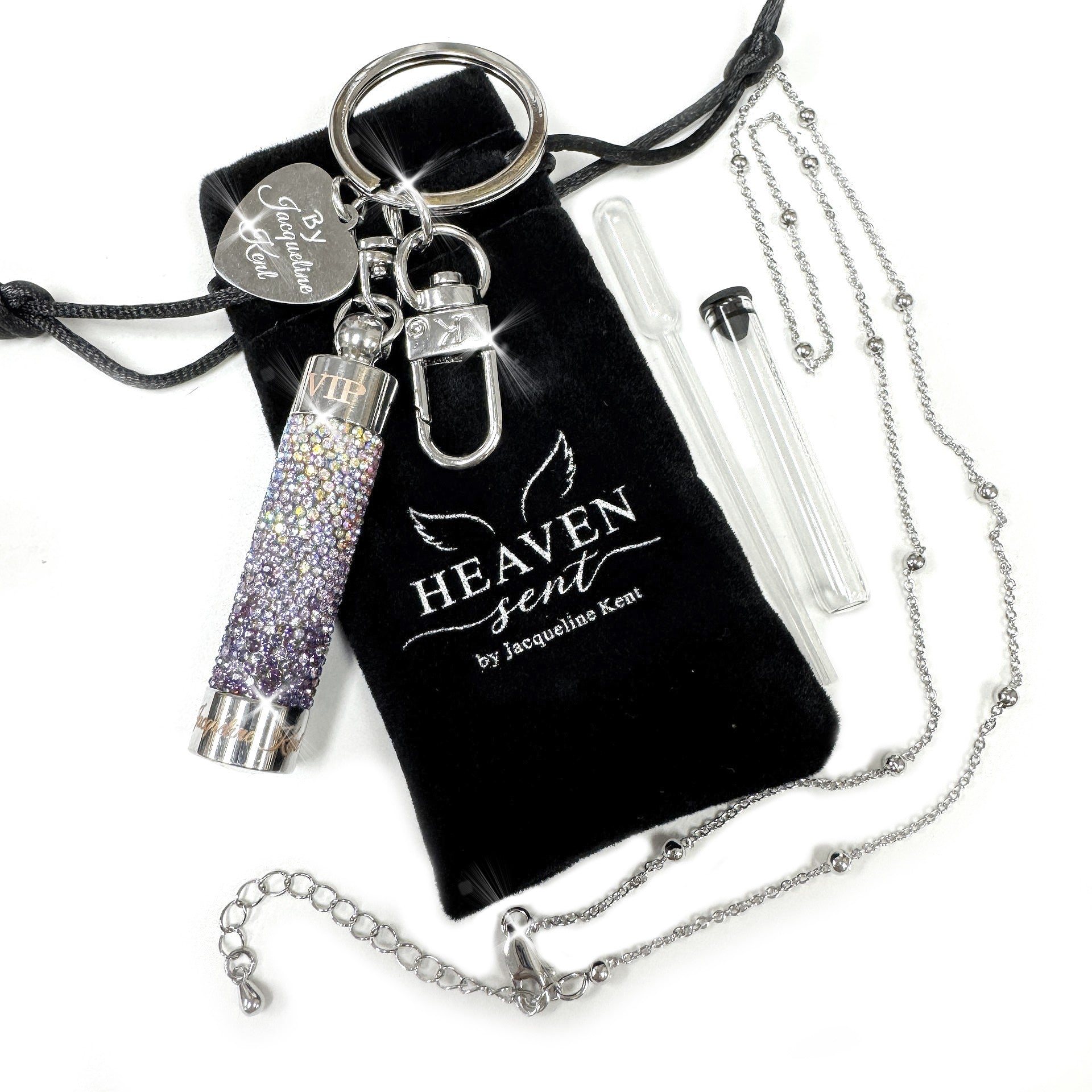 JEWELED PERFUME BOTTLE PURPLE OMBRE