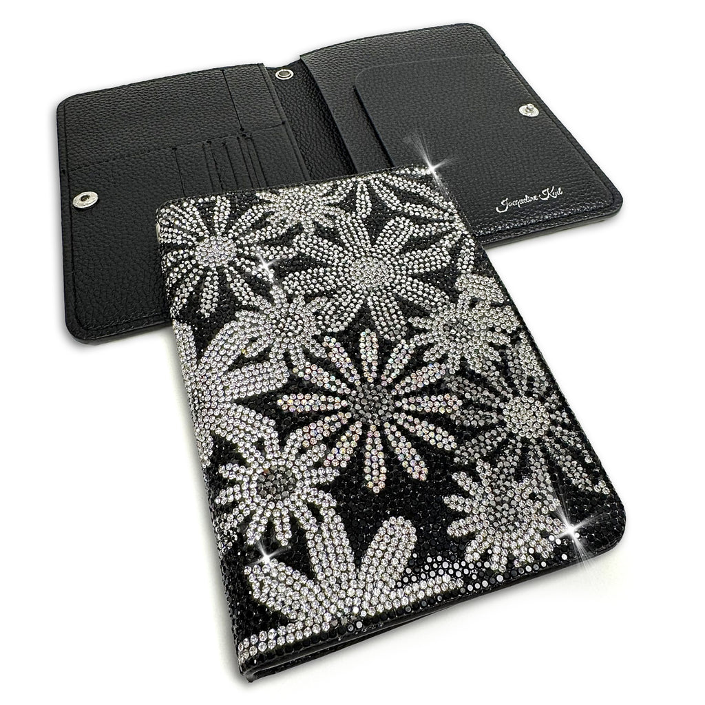 FLOWER POWER PASSPORT HOLDER BLACK