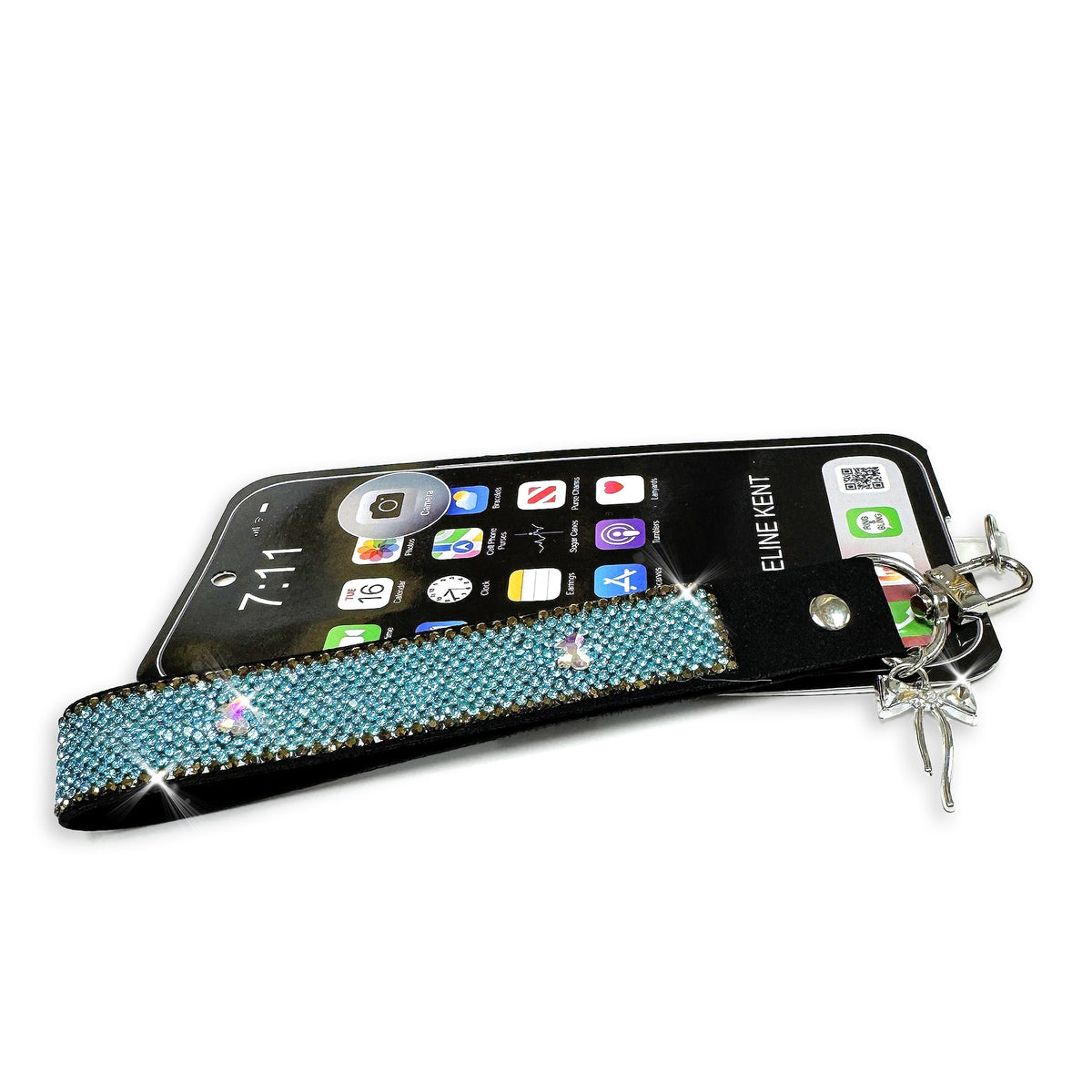 PHONE WRIST LANYARD TURQUOISE BOW **PRE SALE**