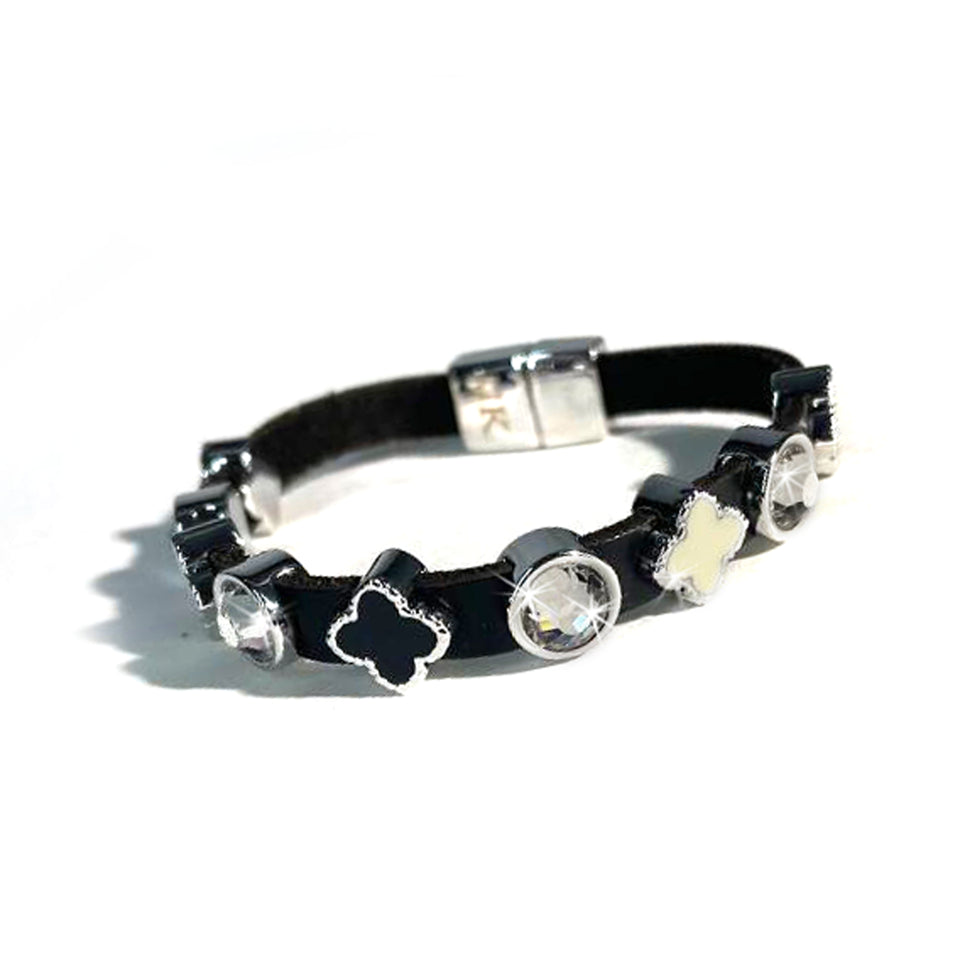 BRACELET LEATHER SLIDE BLACK