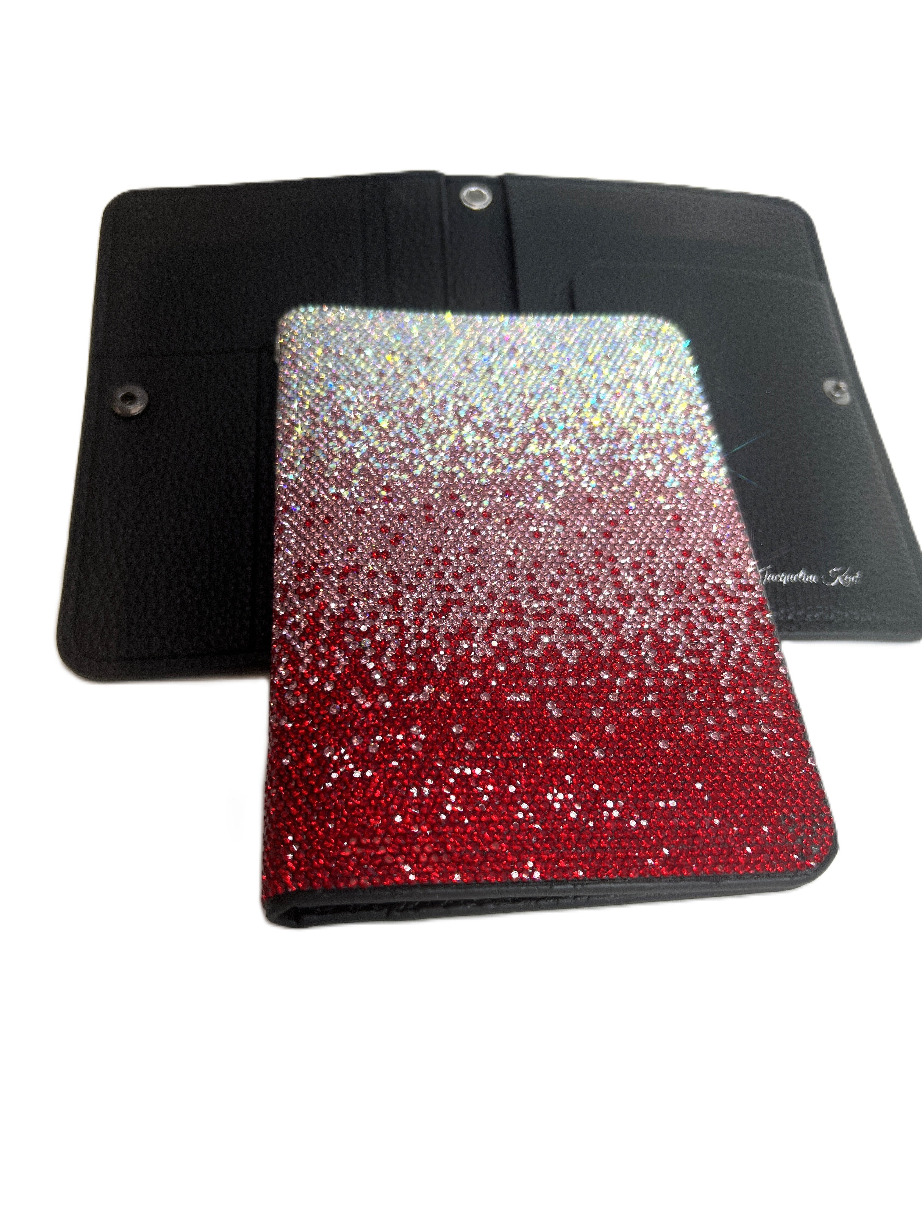 DAZZLE ME DARLING PASSPORT HOLDER RED OMBRE