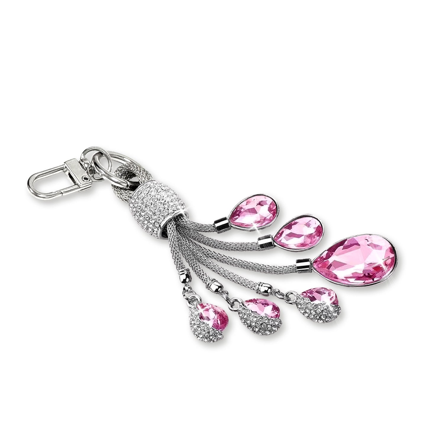 CRYSTAL DROP PURSE CHARM PINK