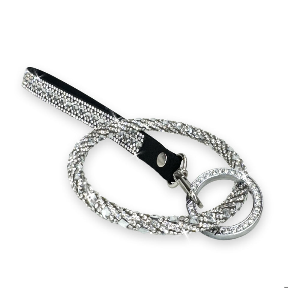 WHITE DIAMOND SILVER KEYRING