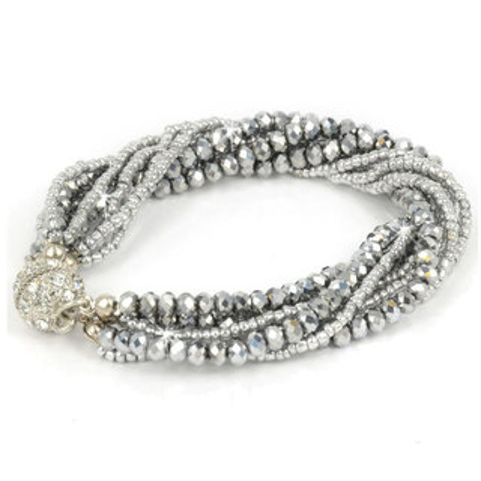 BRACELET CRYSTAL MAGNET SILVER