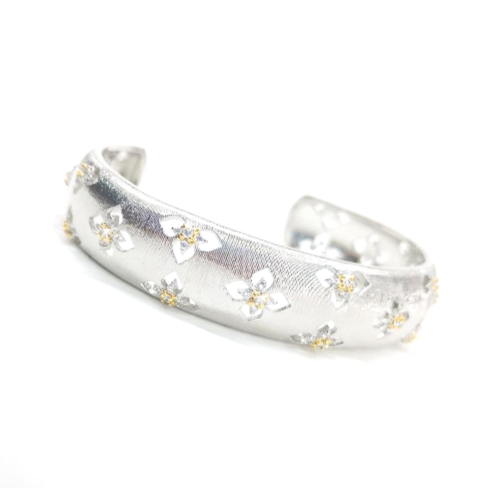 BRACELET FLOWER SILVER GOLD