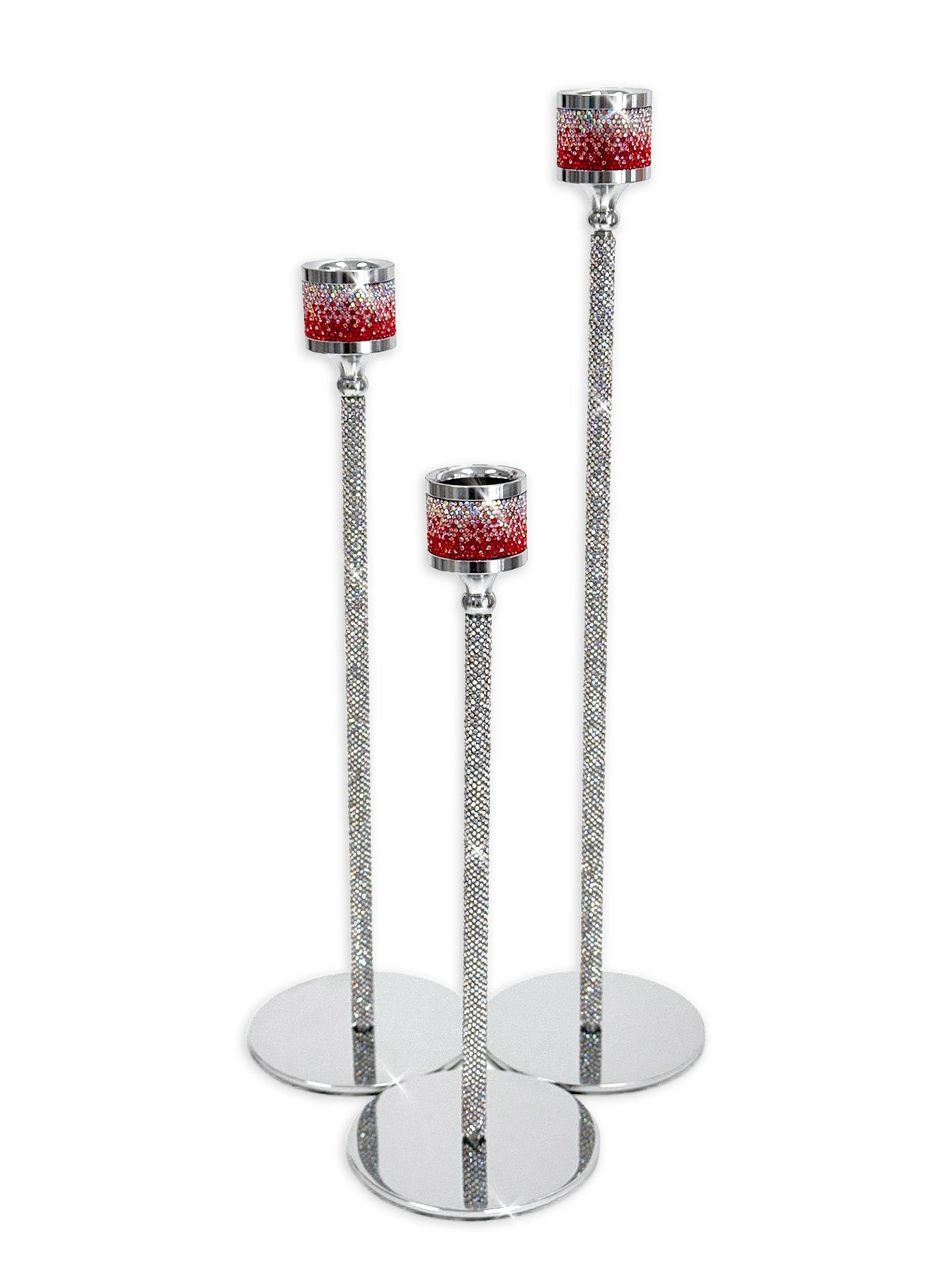CANDLE STICK PINK AB SET OF 3
