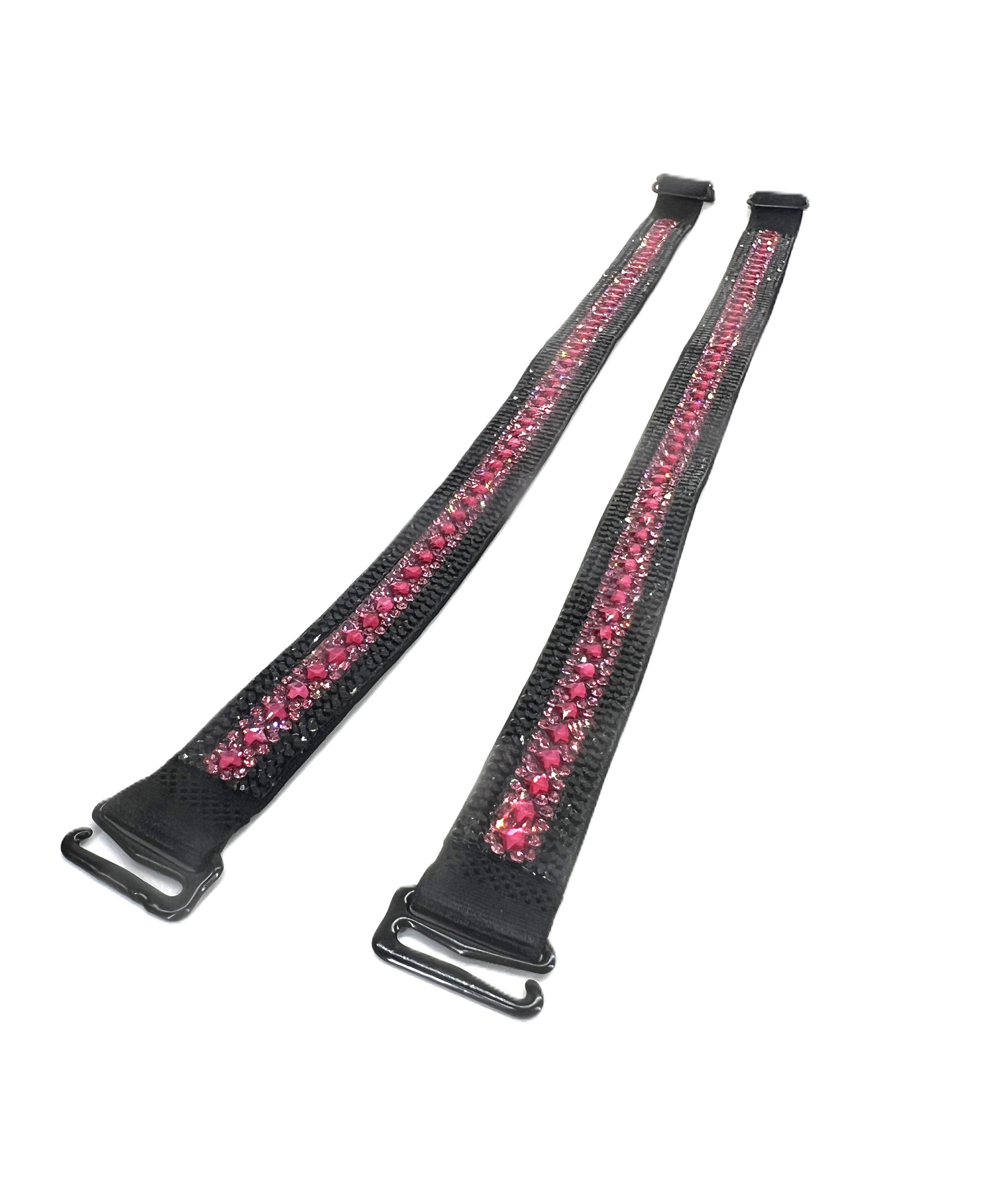 REBEL ROSE COLLECTION BRA STRAP PINK BLACK
