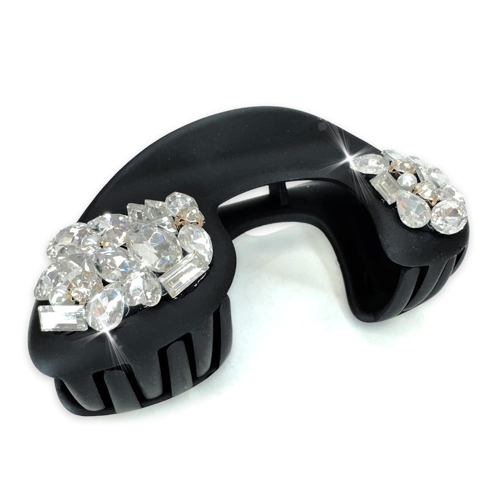 HAIR CLIP BLACK CRYSTAL CLAW