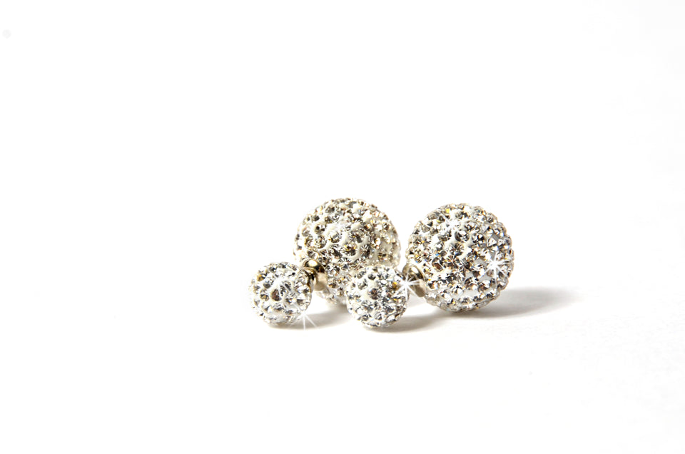 EARRING DOUBLE BUBBLE CRYSTAL