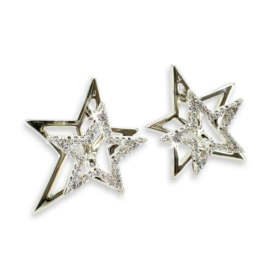 EARRING SILVER STARS