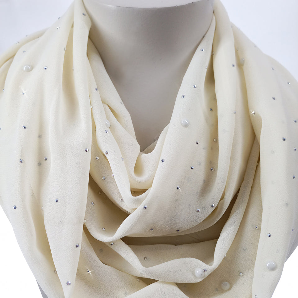 SCARF EMBELISHED CREAM & SUGAR