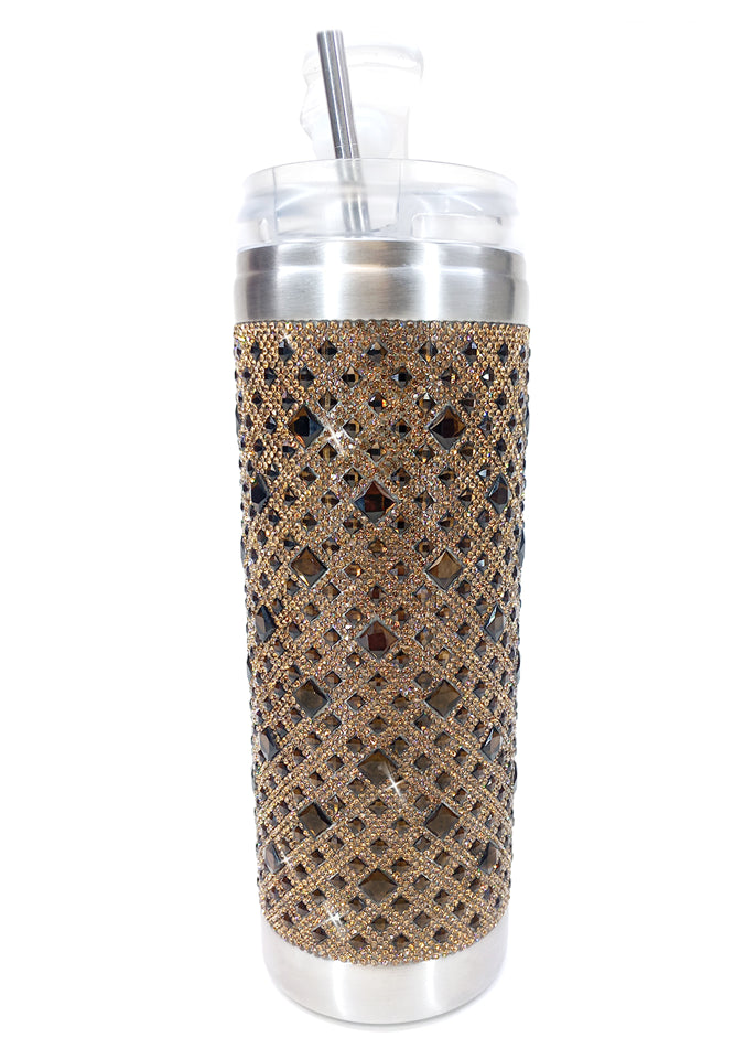 CHOCOLATE DIAMOND CRYSTAL TUMBLER BROWN