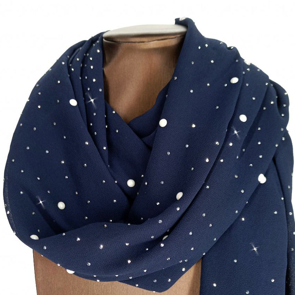 SCARF EMBELISHED NAVY BLUE