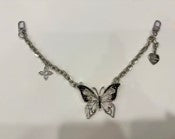 CHARMING CHAIN SILVER BLACK BUTTERFLY