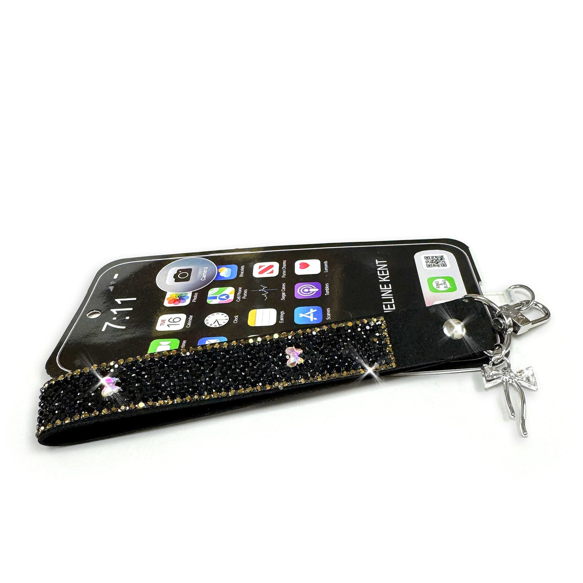 PHONE WRIST LANYARD BLACK BOW **PRE SALE**