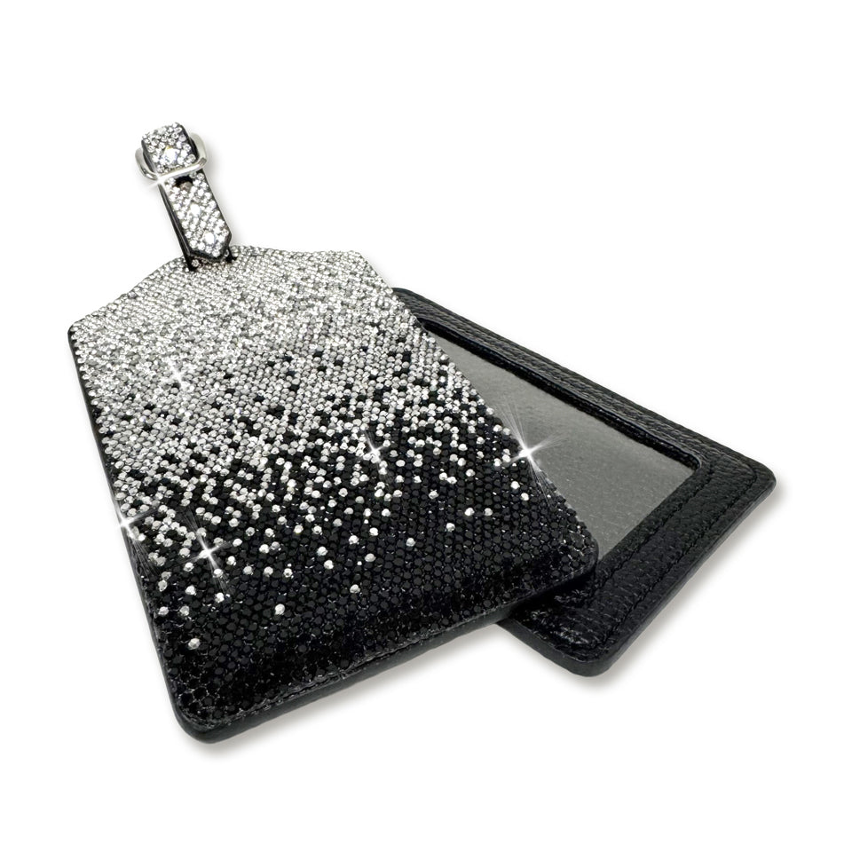 FLOWER POWER LUGGAGE TAG BLACK OMBRE