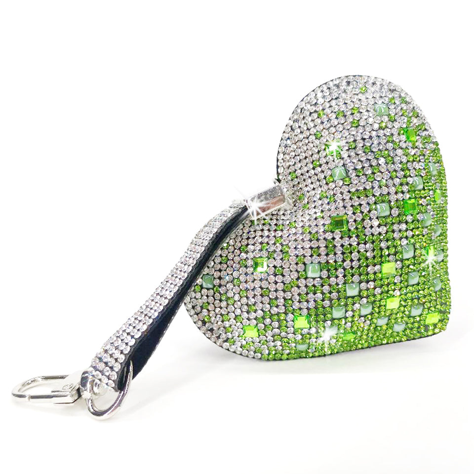 ROYAL GARDEN PARTY COLLECTION HEART PURSE CHARM GREEN OMBRE