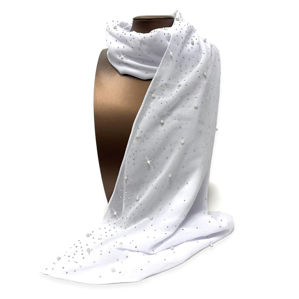 SCARF EMBELISHED WHITE