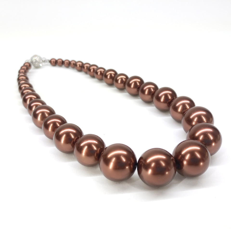 NECKLACE WILMA FLINTSTONE PEARLS BROWN