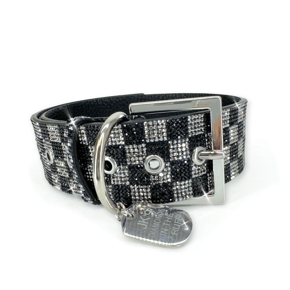 DIAMONDS IN THE RUFF DOG COLLAR CHECKMATE LARGE