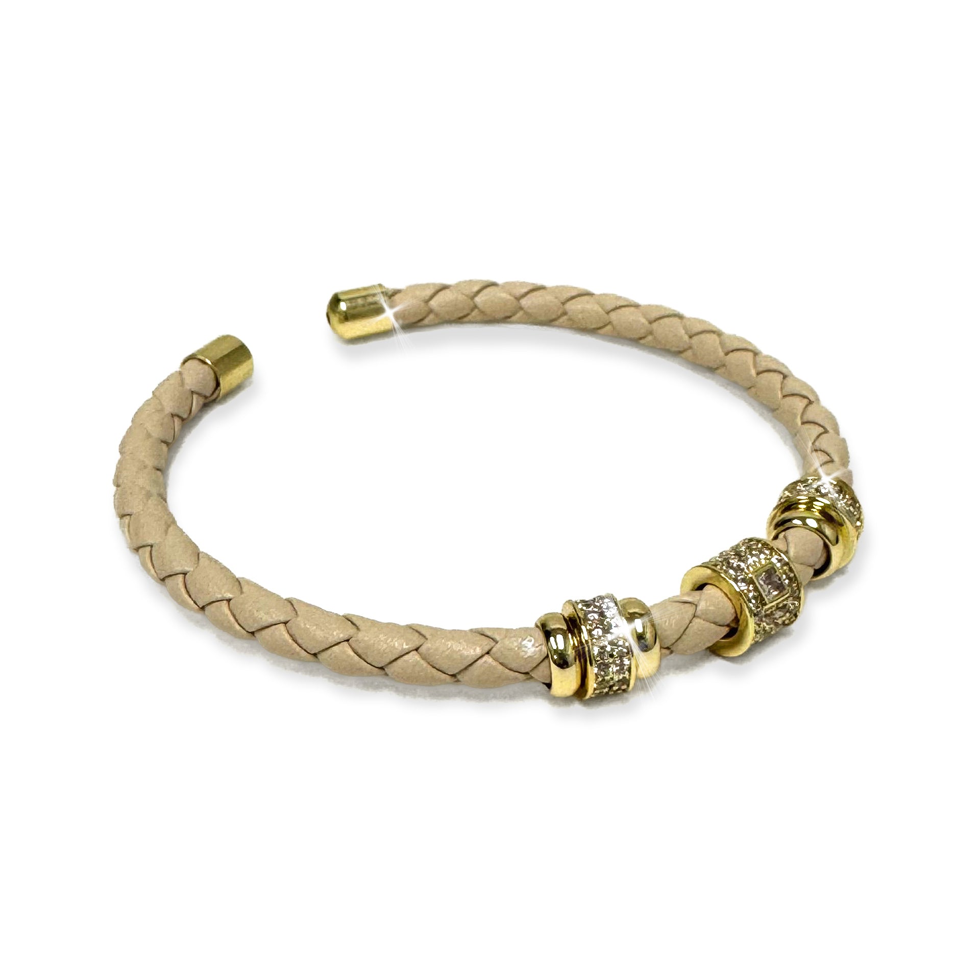 BRACELET BRAIDED FLEX BEAD WHITE