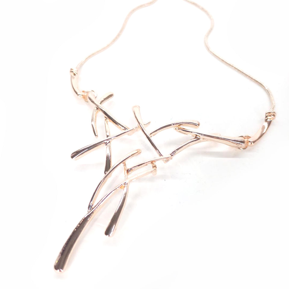 NECKLACE CRISS CROSS ROSE GOLD