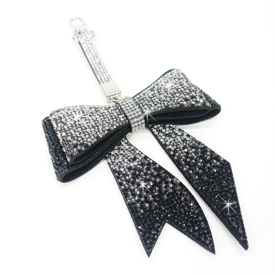 LITTLE BLACK DRESS COLLECTION BOW PURSE CHARM BLACK OMBRE