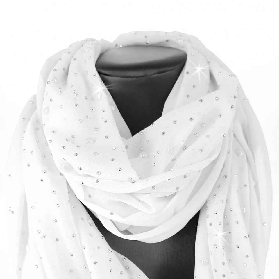 SCARF EMBELISHED WHITE