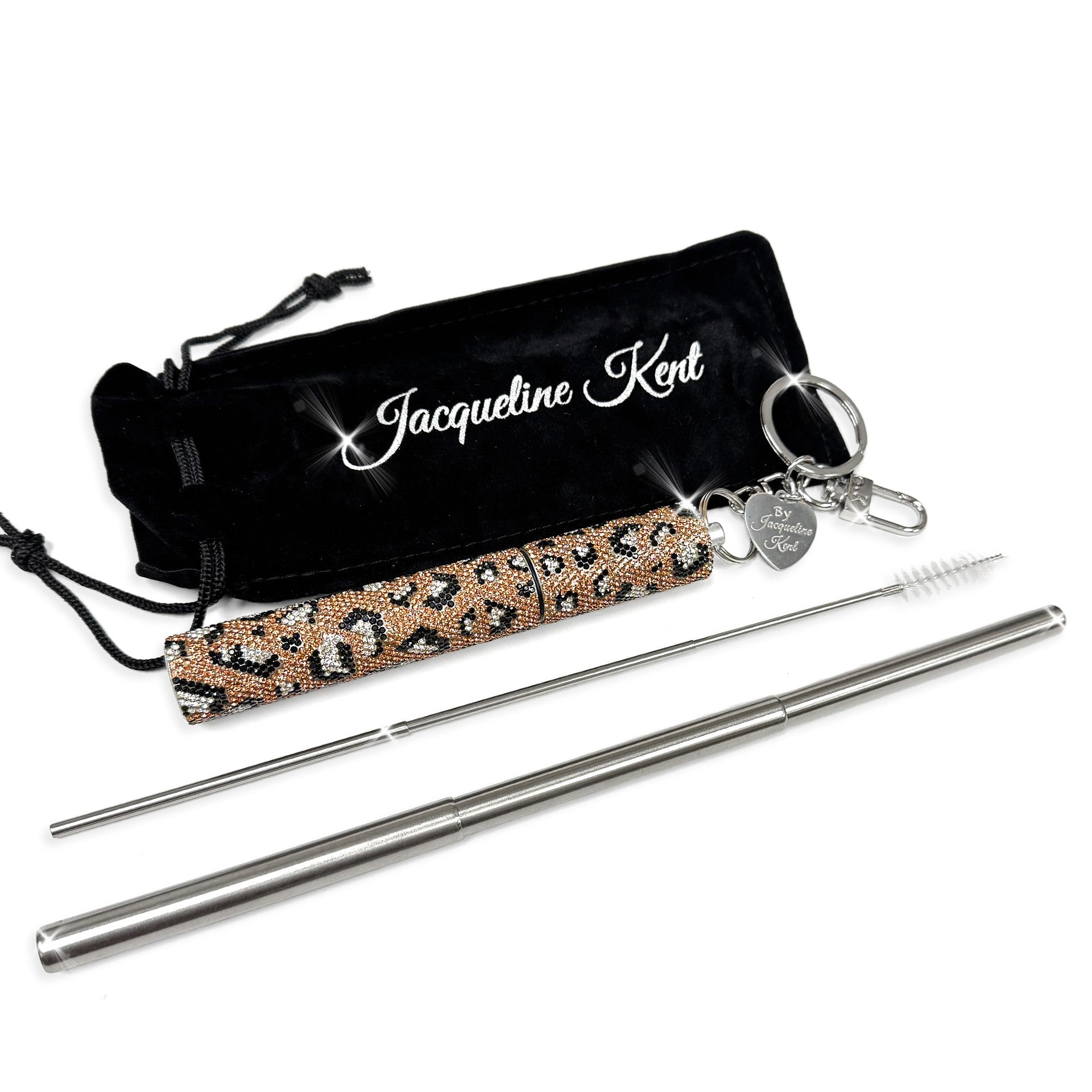 TRAVEL STRAW LEOPARD GOLD