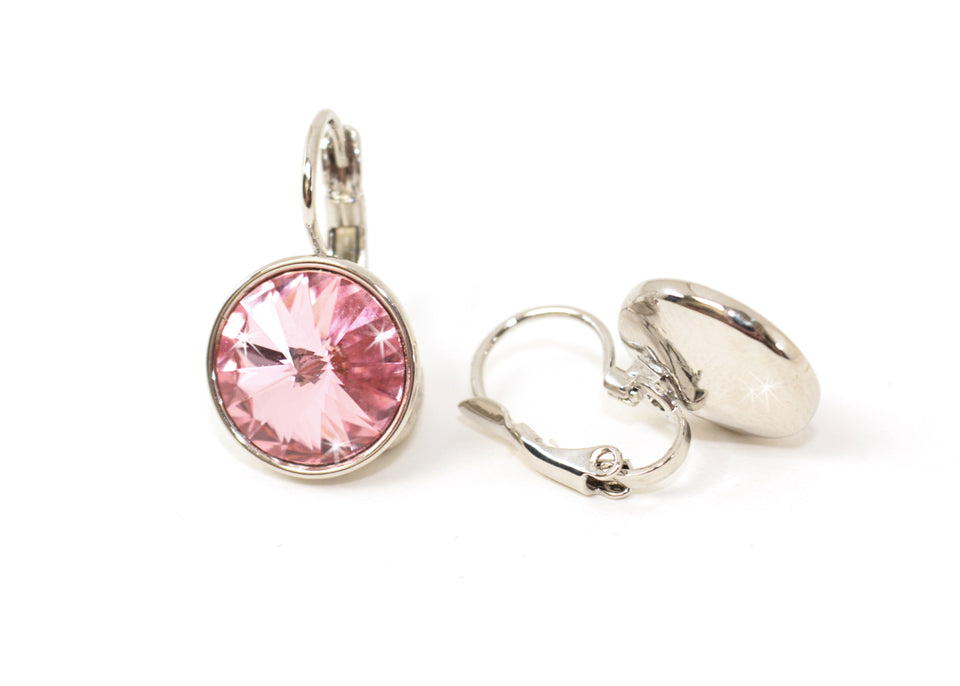 EARRING BRILLIANCE LEVER BACK PINK