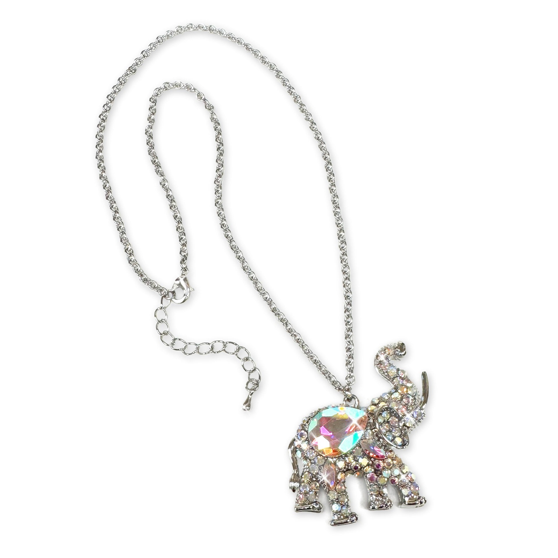 Jacqueline Kent Elephant Necklace Aurora Borealis