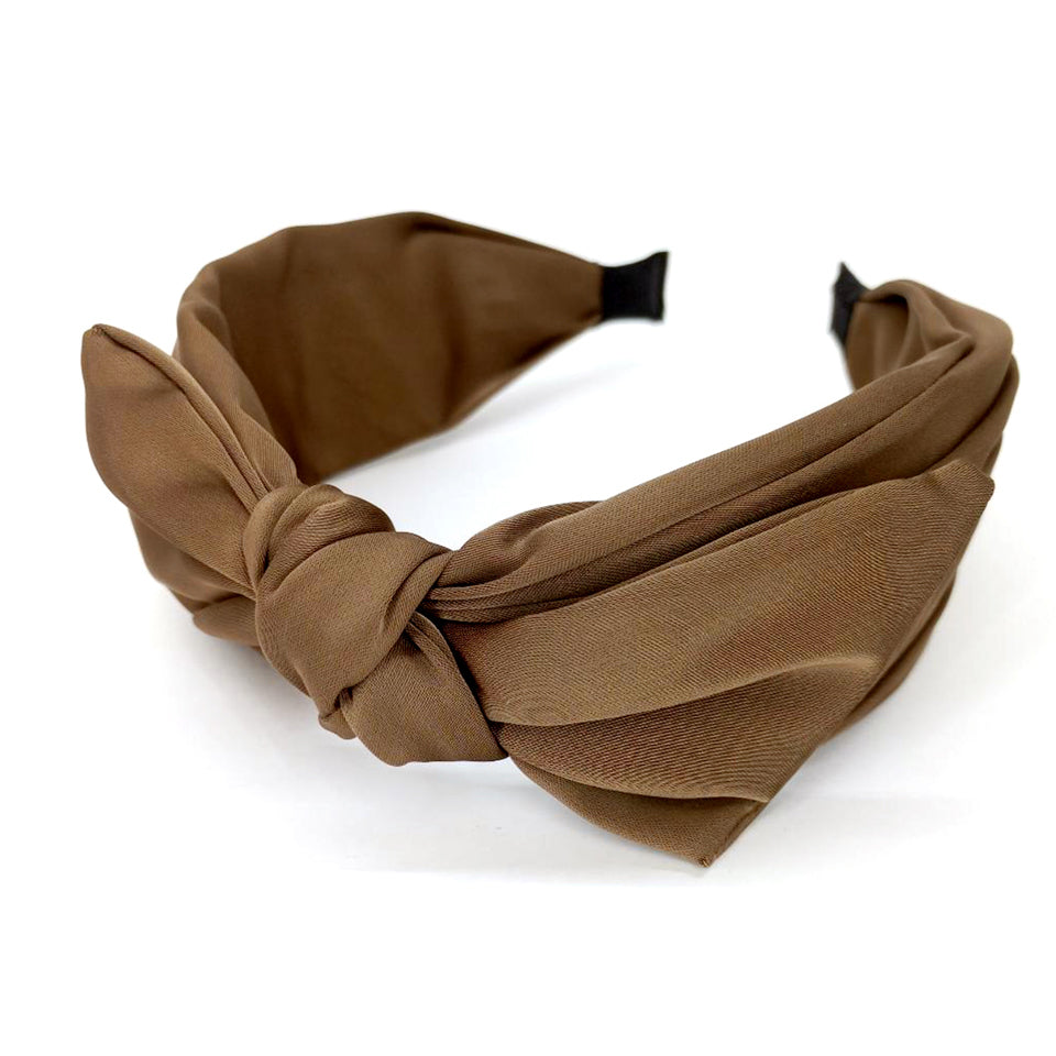 HAIRBAND SATIN LIGHT BROWN