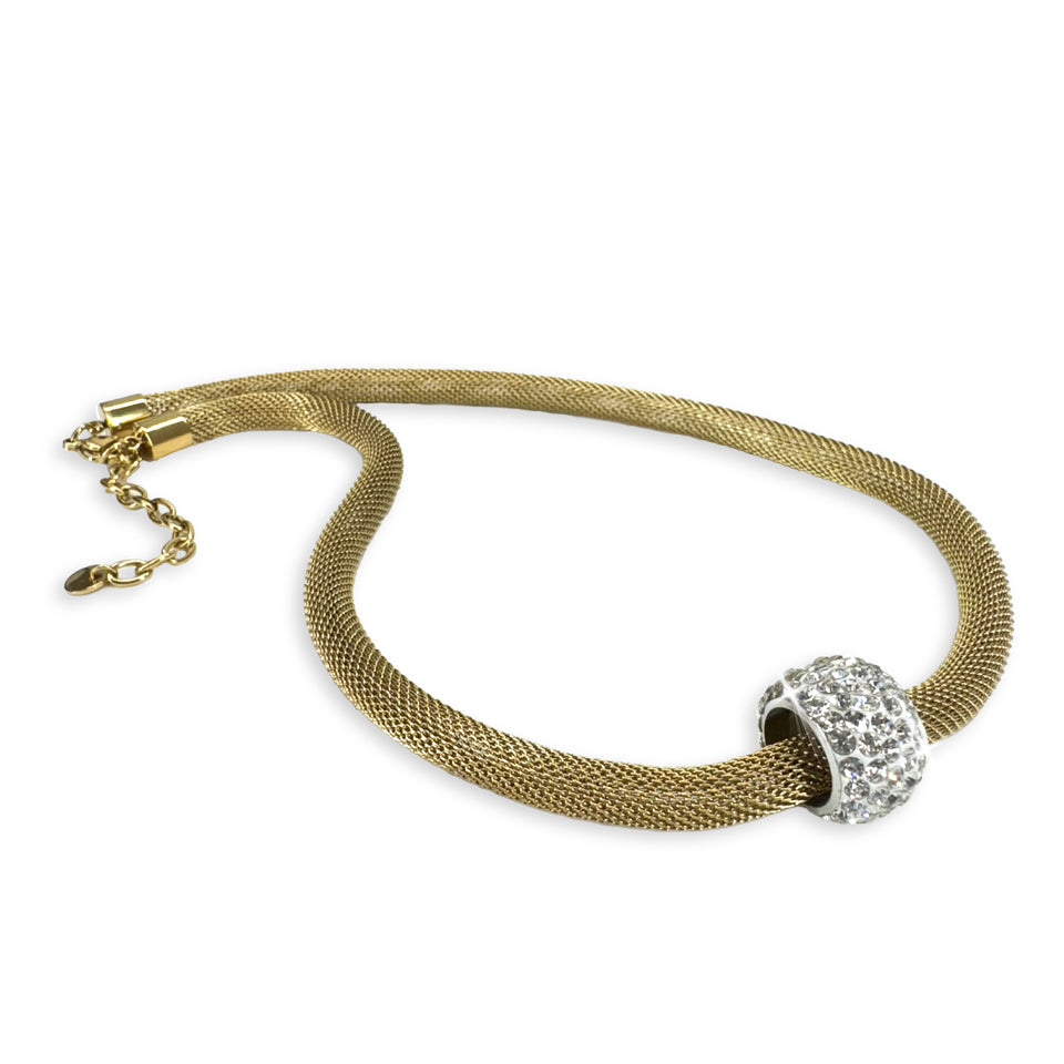 NECKLACE METALIC MESH GOLD