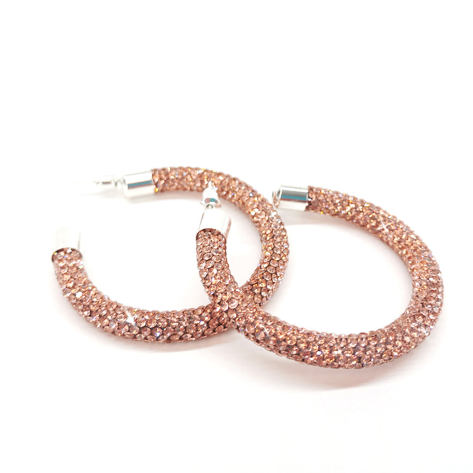 EARRING PINK CHAMPAGNE HOOP