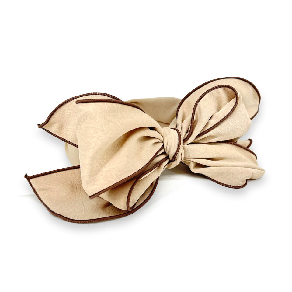 HAIRBAND SINGLE BOW CREAM