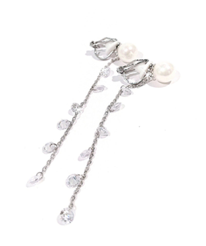 EARRING LONG PERAL CLIP ONS PEARL