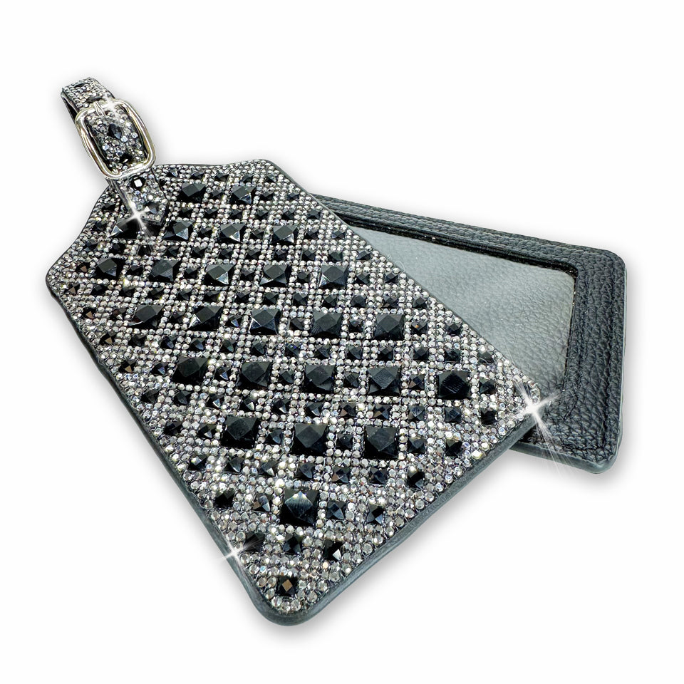 CRYSTAL LUGGAGE TAG BLACK