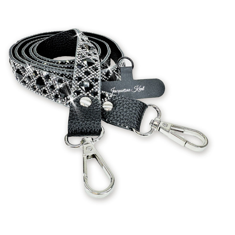 LITTLE BLACK DRESS COLLECTION HEMATITE CROSSBODY LANYARD