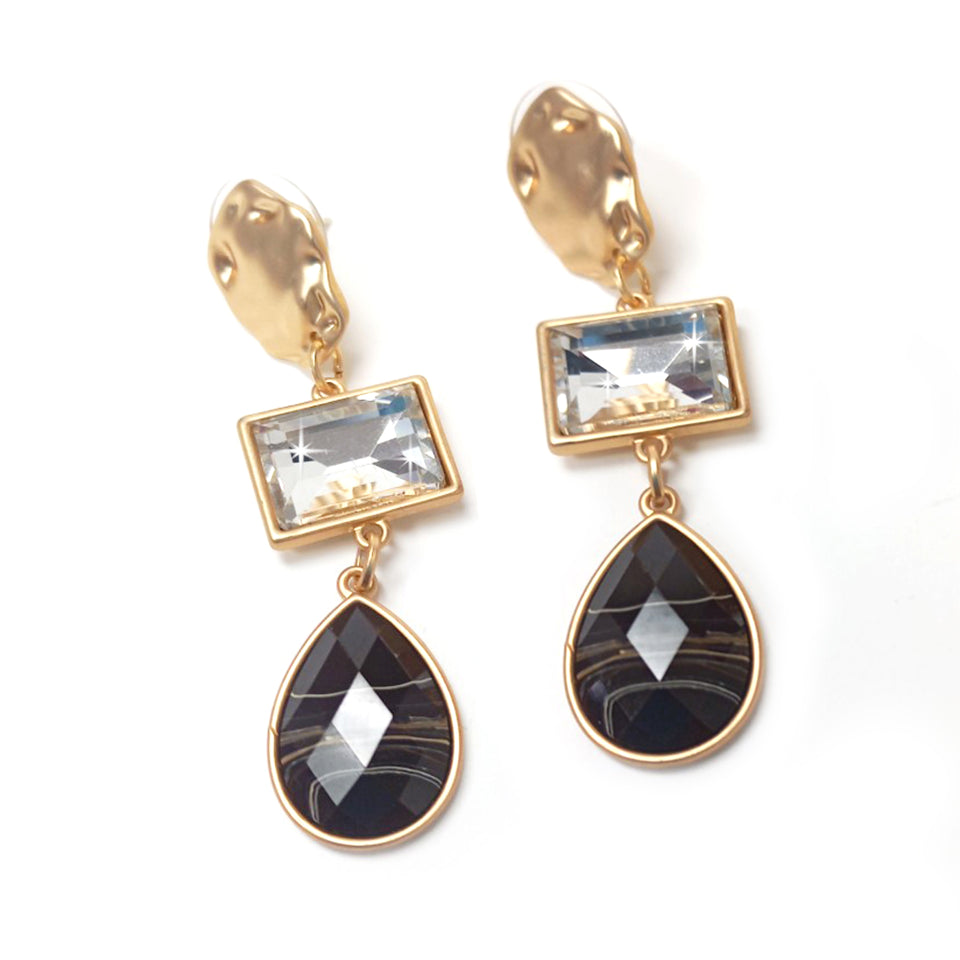 EARRING SQUARE DROP GOLD