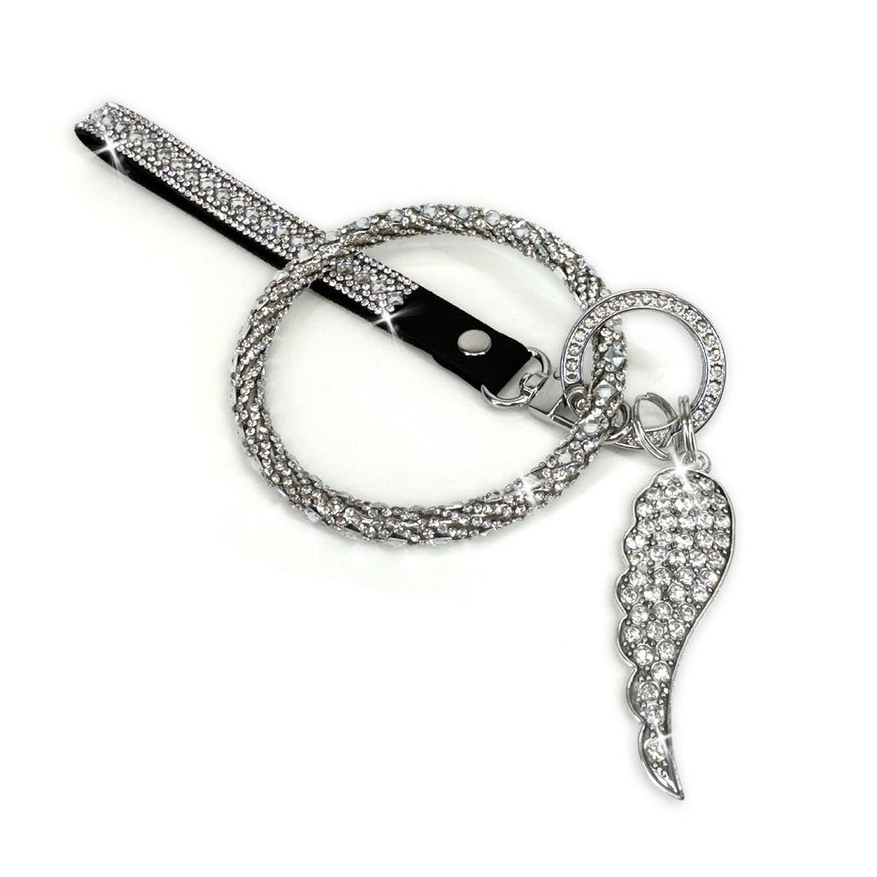 KEYCHAIN JEWELED SMALL ANGEL WING