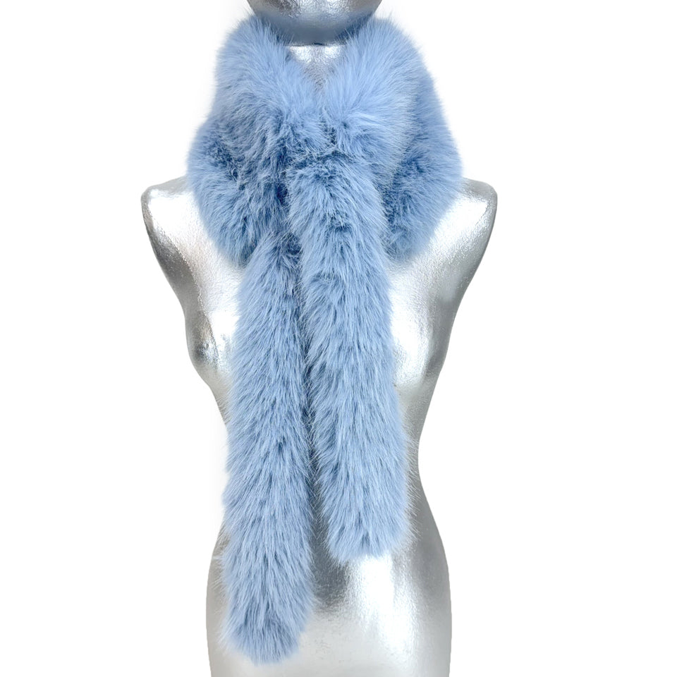 FAUX FUR FANTASY - FUR STOLE BLUE