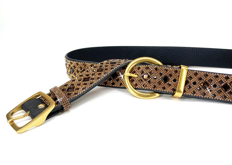 CHOCOLATE DIAMOND CRYSTAL BELT & EXTENDER BROWN