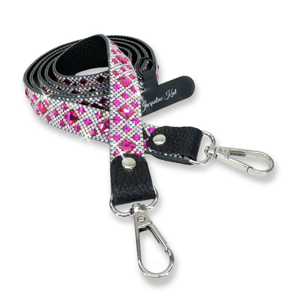 CHOCOLAT ROSÉ COLLECTION PINK SILVER CROSSBODY LANYARD