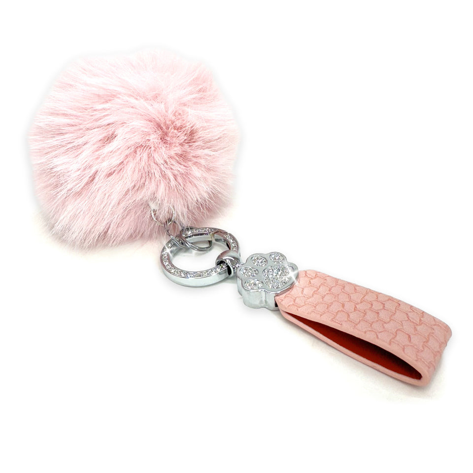 FAUX FUR FANTASY - PENDANT KEYCHAIN PINK